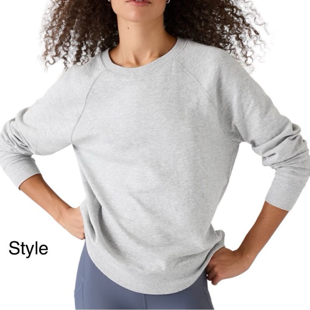 Athleta Sundown Sweatshirt Tie Dye Light Green and White Size Medium